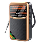 JOC TG66 Notfallradio mit Batterie - USD-C wiederaufladbar - FM AM SW Radio - Gold