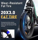 HITWAY Vélo électrique BK6 - Fatbike intelligent pliable 20" - 250 W - 36 V/12 Ah - Noir