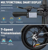 HITWAY Vélo électrique BK6 - Fatbike intelligent pliable 20" - 250 W - 36 V/12 Ah - Noir