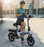 JUICEASE Vélo électrique E14 - Fatbike intelligent pliable 14" - 500 W - 48 V / 10,4 Ah - Argent