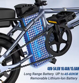 JUICEASE Vélo électrique E14 Pro - Fatbike intelligent pliable 14" - 500 W - 48 V / 15,6 Ah - Argent