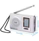 INDIN BC-R2048 Notfallradio mit Batterie - AM FM Radioempfänger - Silber