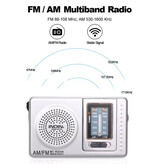 INDIN BC-R2048 Notfallradio mit Batterie - AM FM Radioempfänger - Silber