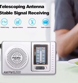 INDIN Radio de emergencia a batería BC-R2011 - Receptor de radio AM FM - Plateado