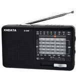 XHDATA D-328 Przenośne Radio Awaryjne - Akumulator 500mAh - Odbiornik Radiowy AM FM SW DSP - Czarny