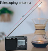 XHDATA D-328 Przenośne Radio Awaryjne - Akumulator 500mAh - Odbiornik Radiowy AM FM SW DSP - Czarny