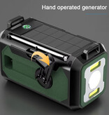 ALLOYSEED 12000 mAh Solar-Powerbank & Notfallradio mit Dynamo – integrierte Taschenlampe – Akkuladegerät, Radioempfänger – Schwarz