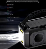 ALLOYSEED 12000mAh Solar Powerbank z dynamem i radiem - wbudowana latarka - ładowarka baterii, awaryjny odbiornik radiowy - pomarańczowy