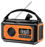 ALLOYSEED 12000mAh Solar Powerbank z dynamem i radiem - wbudowana latarka - ładowarka baterii, awaryjny odbiornik radiowy - pomarańczowy