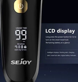 Sejoy Rasoio con display a LED - Tagliacapelli elettrico Tagliacapelli Barba Macchina da barba senza fili - Argento
