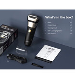 Sejoy Rasoir avec écran LED - Tondeuse à cheveux électrique Tondeuse à barbe Machine de rasage sans fil - Argent