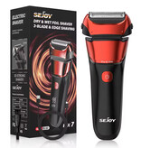 Sejoy Rasierer mit LED-Anzeige - Elektrischer Haarschneider, Bartschneider, kabellose Rasiermaschine - Rot