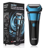 Sejoy Rasierer mit LED-Anzeige - Elektrischer Haarschneider, Bartschneider, kabelloser Rasierer - Blau
