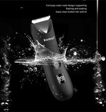 Kemei Afeitadora KM-1840 con pantalla LED - Cortadora de pelo eléctrica, recortadora de barba, máquina de afeitar inalámbrica - Negra