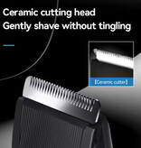 Kemei Afeitadora KM-1840 con pantalla LED - Cortadora de pelo eléctrica, recortadora de barba, máquina de afeitar inalámbrica - Negra
