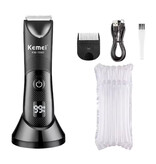 Kemei KM-1840 Scheerapparaat met LED Display - Elektrische Tondeuse Baard Trimmer Draadloos Scheermachine - Zwart