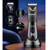 Kemei Afeitadora KM-1840 con pantalla LED - Cortadora de pelo eléctrica, recortadora de barba, máquina de afeitar inalámbrica - Negra