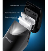 Kemei Afeitadora KM-1840 con pantalla LED - Cortadora de pelo eléctrica, recortadora de barba, máquina de afeitar inalámbrica - Negra