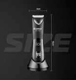 Kemei Afeitadora KM-1840 con pantalla LED - Cortadora de pelo eléctrica, recortadora de barba, máquina de afeitar inalámbrica - Negra