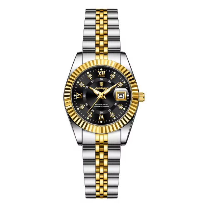 Orologio elegante di lusso per donna - Movimento al quarzo alla moda in acciaio inossidabile - Oro nero