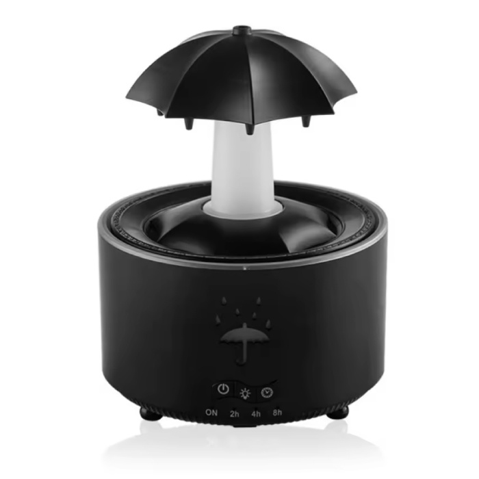 Cascade décorative parapluie V88 - Éclairage LED - Fontaine humidificateur diffuseur de parfum - Noir