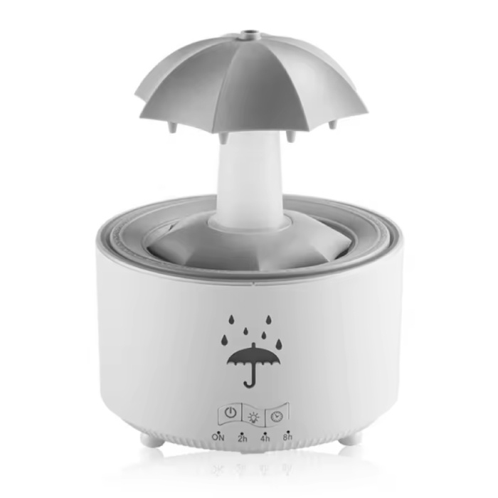 Cascade décorative parapluie V88 - Éclairage LED - Fontaine humidificateur diffuseur de parfum - Blanc
