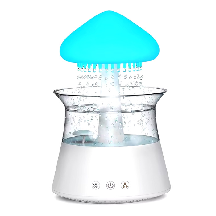 Umidificatore Rain Cloud - Diffusore di aromi Luce notturna - Illuminazione RGB - Bianco