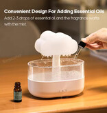 Kinscoter Humidificateur Rain Cloud - Diffuseur d'arômes - Veilleuse - Éclairage RVB - Blanc - Copy