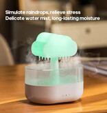 Kinscoter Humidificateur Rain Cloud - Diffuseur d'arômes - Veilleuse - Éclairage RVB - Blanc - Copy