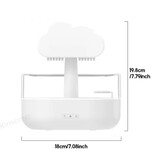 Kinscoter Humidificateur Rain Cloud - Diffuseur d'arômes - Veilleuse - Éclairage RVB - Blanc - Copy
