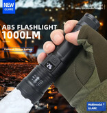 ZHIYU Latarka taktyczna - 2000 lumenów LED Spotlight z zoomem Latarka awaryjna kempingowa - czarna