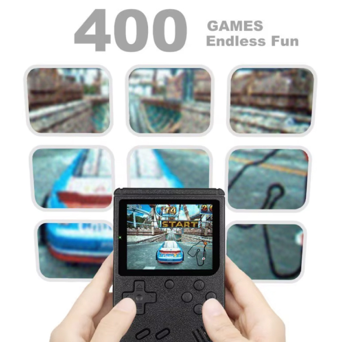 Stuff Certified® 400 in 1 Retro-Videospielkonsole - Tragbares Mini-Gamepad - Blau