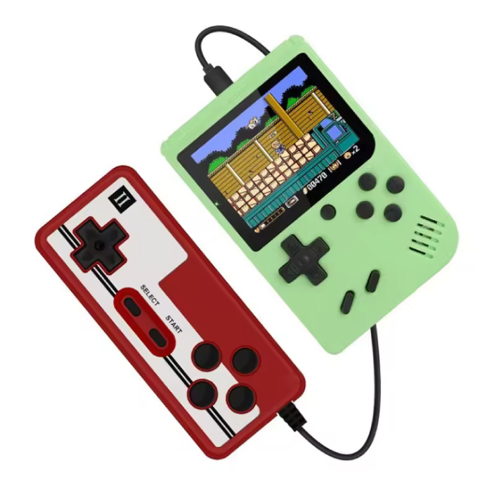 Stuff Certified® 400 w 1 Retro konsola do gier wideo z gamepadem P2 - Mini przenośna - zielona