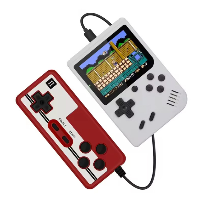 400 in 1 Retro Video Game Console met P2 Gamepad - Mini Draagbaar - Wit