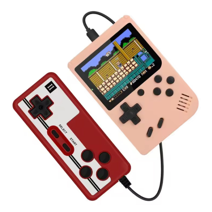 400 in 1 Retro Video Game Console met P2 Gamepad - Mini Draagbaar - Roze