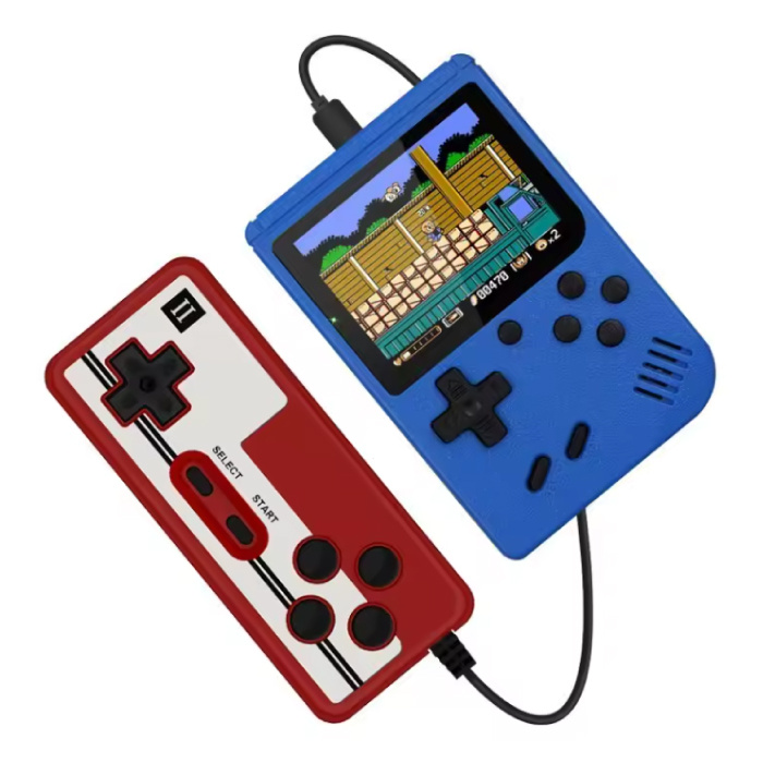 400 in 1 Retro-Videospielkonsole mit P2-Gamepad - Mini Portable - Blau