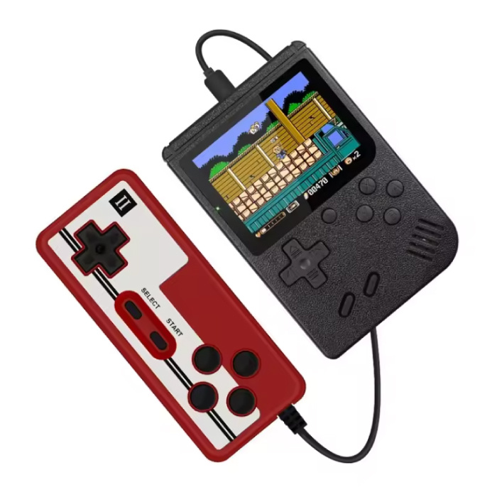 400 in 1 Retro Video Game Console met P2 Gamepad - Mini Draagbaar - Zwart
