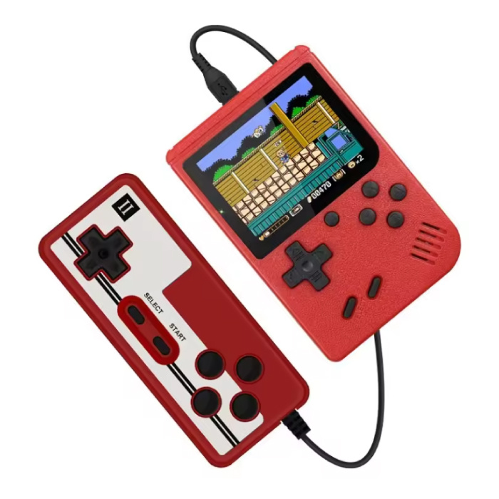 400 in 1 Retro Video Game Console met P2 Gamepad - Mini Draagbaar - Rood