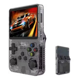 R36S Console de jeux vidéo rétro - Stockage 64 Go - Écran IPS 3,5 pouces - Mini manette de jeu portable - Système Linux - Noir