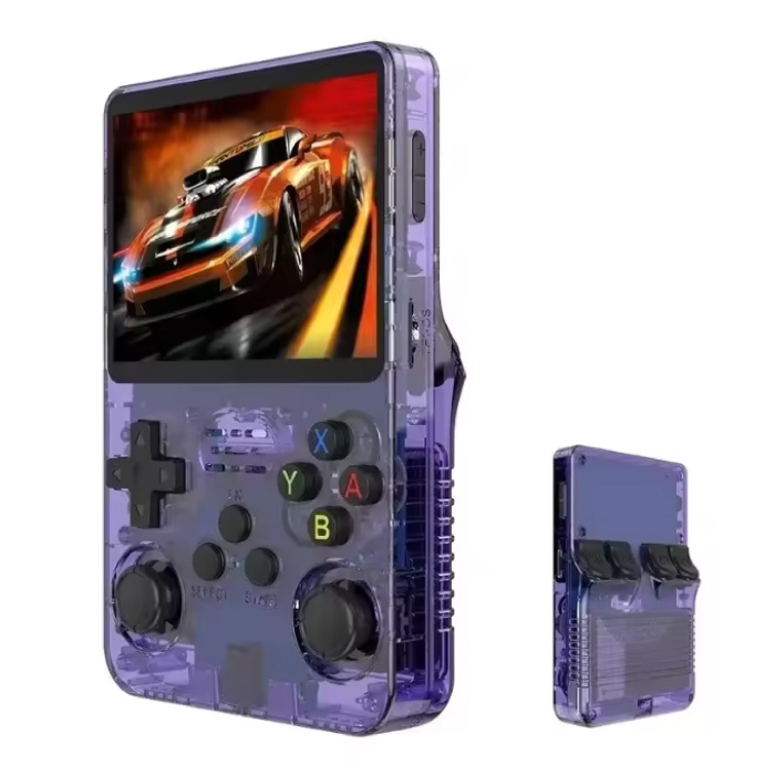 R36S R36S Retro Video Game Console - 64GB Opslagruimte - 3,5 Inch IPS Display - Mini Draagbare Gamepad - Linux Systeem - Blauw