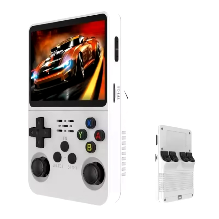 R36S R36S Retro Video Game Console - 128GB Opslagruimte - 3,5 Inch IPS Display - Mini Draagbare Gamepad - Linux Systeem - Wit