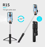 Fomscvka Selfie Stick retrattile - Smartphone Vlog Treppiede Selfie Stick - Nero