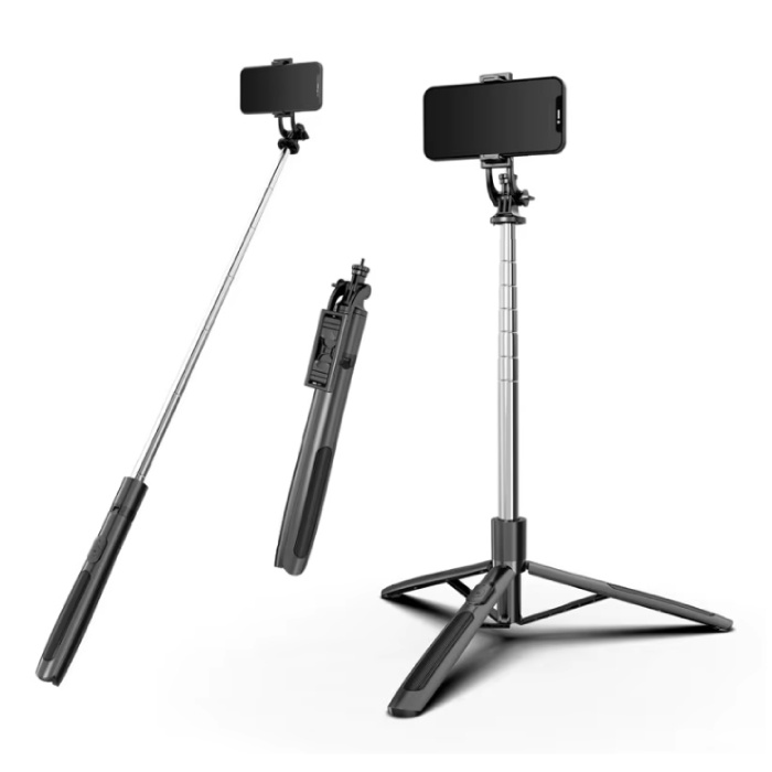 Q05 Selfie Stick Tripod - Retractable Vlog Tripod Selfie Stick - Black