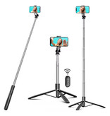 Stuff Certified® Q05 Selfie-Stick-Stativ - Einziehbarer Vlog-Stativ-Selfie-Stick - Schwarz