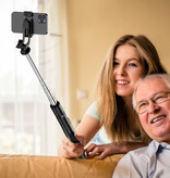 Stuff Certified® Perche à selfie Q05 - Trépied rétractable pour vlog - Noir