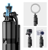 Stuff Certified® Q05 Selfie-Stick-Stativ - Einziehbarer Vlog-Stativ-Selfie-Stick - Schwarz