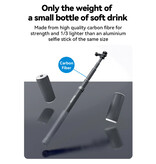 TELESIN Koolstofvezel Selfie Stick 3 Meter - Intrekbare Vlog Statief Monopod Selfiestick - Zwart