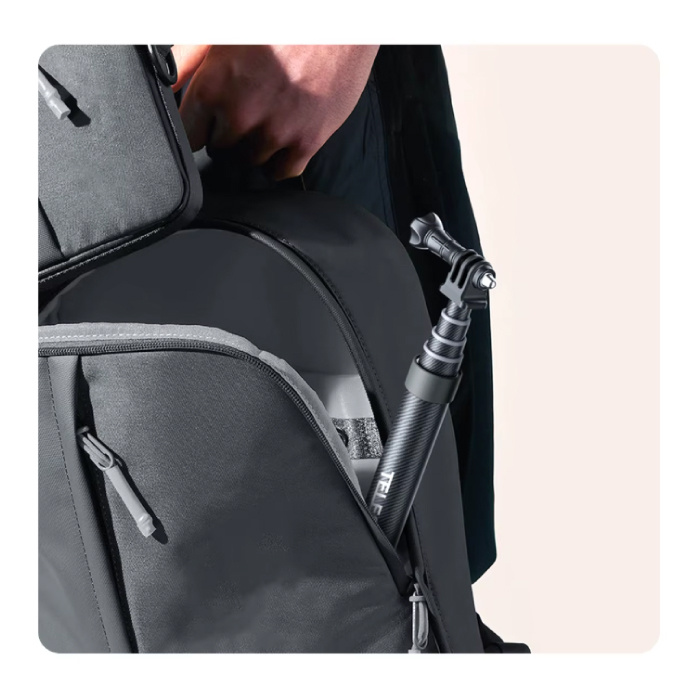 TELESIN Koolstofvezel Selfie Stick 3 Meter - Intrekbare Vlog Statief Monopod Selfiestick - Zwart