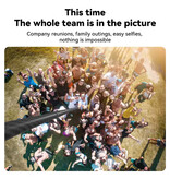 TELESIN Palo selfie de fibra de carbono de 1,2 metros - Trípode y monopié retráctil para vlogs - Negro