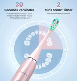 Sejoy Electric Toothbrush Set Sonic - 12 Brush Heads - IPX7 Waterproof USB Charging 5 Modes - White